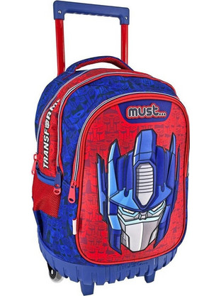 Must Transformers Ready For Battle Σχολική Τσάντα Τρόλεϊ Δημοτικού Μπλε Κόκκινη 483217