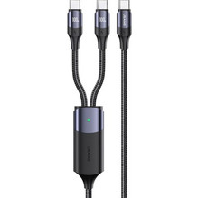 USAMS καλώδιο USB-C σε 2x USB-C US-SJ551, PD 100W, 1.2m, μαύρο (SJ551USB01)