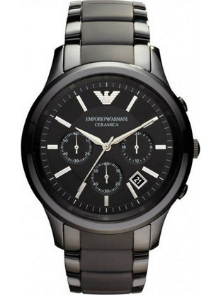 Emporio Armani Ανδρικό Ρολόι Χρονογράφος με Μαύρο Μεταλλικό Μπρασελέ AR1452