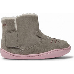 Camper Παιδικά Μποτάκια Γκρι Suede με Σκρατς με Γούνα K900265-001