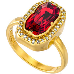 Δαχτυλίδι Anastasios Creations χρυσό ασήμι 925 με κόκκινο swarovski scarlet 12x6mm No.55 FD817