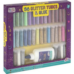 Σετ Χειροτεχνίας με 36 Σκόνες Glitter Χωρητικότητας 10 ml και Κόλλα 120ml, 33x29x3 cm