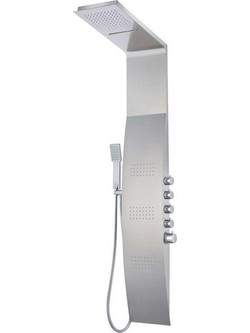 Στήλη Υδρομασάζ Θερμοστατική Leonora S9786 52x23x150cm Inox Praxis Αλουμίνιο