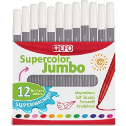 EFO Supercolor Jumbo Μαρκαδόροι Ζωγραφικής Σετ Γκρι 12τμχ