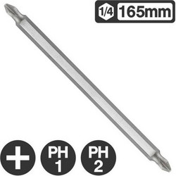 Force 121D12 - Μύτη Διπλή Philips 1/4" 165mm PH1-PH2