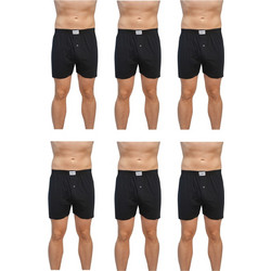 6 ΑΝΔΡΙΚΑ BOXER ΚΛΑΣΙΚΑ ΒΑΜΒΑΚΕΡΑ 100% - ΜΑΥΡΟ