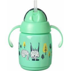 Tommee Tippee Εκπαιδευτικό Κύπελλο με Λαβές & Καλαμάκι Σιλικόνης 300ml