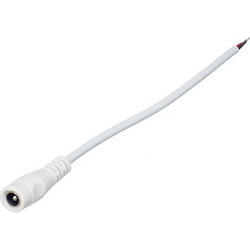 DC 5.5x2.1 Female Connector Plug Cable with Wire 15cm (White)