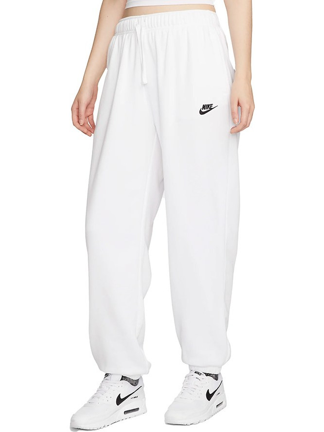 Nike NSW Club Γυναικείο Παντελόνι Φόρμας Fleece με Λάστιχο Λευκό DQ5800-100