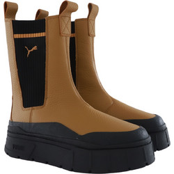 Puma Mayze Stack Γυναικεία Μποτάκια Chelsea Πλατφόρμα Δερμάτινα Ταμπά 386742-01