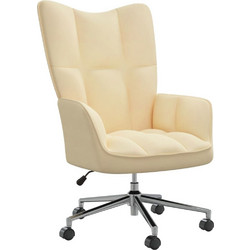 vidaXL Πολυθρόνα Relax Βελούδινη Εκρού 328170