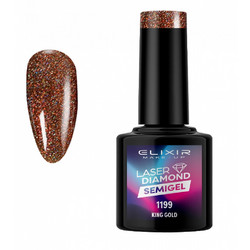 Elixir Laser Diamond 1199 King Gold Glitter Ημιμόνιμο Βερνίκι Νυχιών 8ml