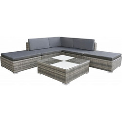 vidaXL Σετ Σαλόνι Κήπου Rattan 6τμχ Γκρι 42745