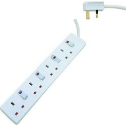 Eurolamp 147-62312 Πολύπριζο 4 Θέσεων με Διακόπτη και Καλώδιο 3m Λευκό 5206139006639