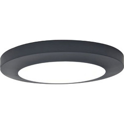 Φωτιστικό Οροφής - Πλαφονιέρα Kayah 6392202457 D30,5cm 3000K 1250Lm Black Lutec Αλουμίνιο,Οπαλίνα