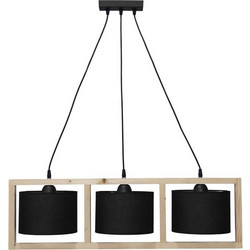 Heronia Lighting HKF-03 Κρεμαστό Φωτιστικό Οροφής Τρίφωτο Μαύρο 14-0225