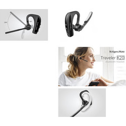 Kruger & Matz Traveller K20 Ακουστικό Bluetooth In Ear Black