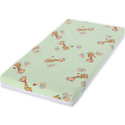 Lorelli Holiday Green Giraffes Ανατομικό Στρώμα Foam & Κοκοφοίνικα Κούνιας 70x140x10cm