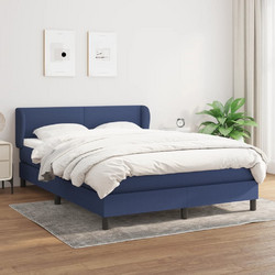 vidaXL Κρεβάτι Boxspring Υφασμάτινο με Στρώμα Μπλε 140x190cm 3126083