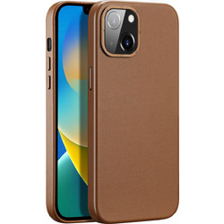 Dux Ducis Grit Leather Back Cover Brown (iPhone 14 Plus)