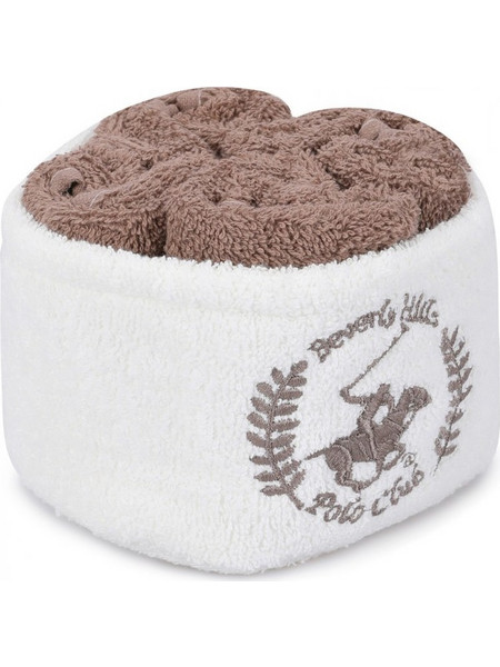 ΠΕΤΣΕΤΕΣ ΛΑΒΕΤΑ 4ΤΜΧ BEVERLY HILLS POLO CLUB HM12124.04 ΚΑΦΕ ΛΕΥΚΟ 30x30 εκ. 355BHP0233