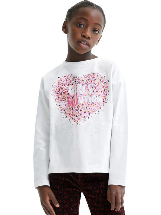 Desigual Παιδικό T-Shirt Μακρυμάνικο Λευκό 22WGTK05-1000