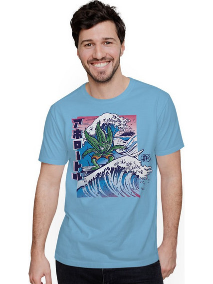 WEED LEAF SURF (Κοντομάνικο Ανδρικό / Unisex) - Sky blue