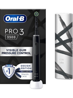 Oral-B Pro 3 3500 Black Ηλεκτρική Οδοντόβουρτσα με Αισθητήρα Πίεσης & Θήκη Ταξιδίου