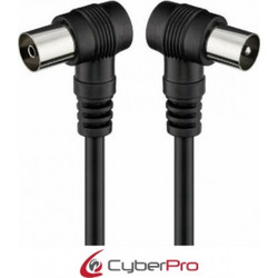 CyberPro Καλώδιο Κεραίας Coax Male to Coax Female 1.5m Black CP-TVPAL015B-90