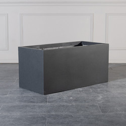 Spacegreen Γλάστρα Πήλινη Ορθογώνια Solid Μαύρη XL 100x47x47 εκ