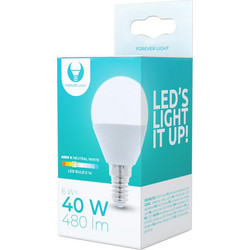 Forever Light Λάμπα LED σχήμα G45 και Ντουί E14 6W 4500K 480lm