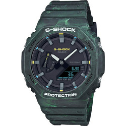 Casio G-Shock Ανδρικό Ρολόι Χρονογράφος με Πράσινο Καουτσούκ Λουράκι GA-2100FR-3AER