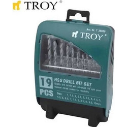 Troy σετ τρυπάνια σιδήρου 19 τεμ