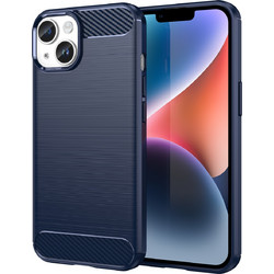 Carbon Case for iPhone 14 Plus flexible gel back cover blue