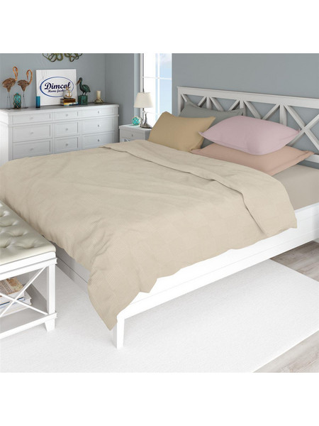 DIMcol ΚΟΥΒΕΡΤΑ ΠΙΚΕ Μονόχρωμη 165X250 Έλεφαντ 100% Cotton
