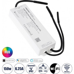 GloboStar 71442 WP3-P150V24 Mi-BOXER DC Smart Wifi & RF 2.4Ghz Power Supply Τροφοδοτικό SELV & Controller / Dimmer All in One 3 Καναλιών AC100-240V σε DC 24V 3 x 2.1A 50W - Max 6.25A 150W - Αδιάβροχο