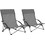 vidaXL Set Καρεκλάκι Παραλίας Γκρι 2τμχ 312491