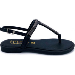 Harris Δερμάτινα Γυναικεία Σανδάλια Μαύρα 736-1068