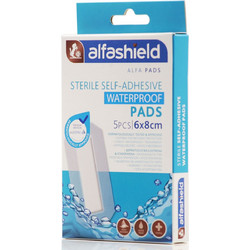 Alfashield Alfa Pads Αποστειρωμένα Αδιάβροχα Αυτοκόλλητα Επιθέματα 6x8cm 5τμχ