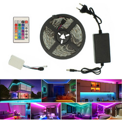 Αδιάβροχη Led Ταινία RGB 5050SMD 12V 5m με Τηλεχειριστήριο και Τροφοδοτικό IP65