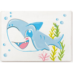 Ξύλινο Διακοσμητικό Καδράκι Baby Shark (24x17εκ.) ΖΠΡ950