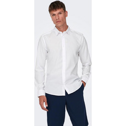 Only & Sons Ανδρικό Πουκάμισο Μακρυμάνικο 22015472 White