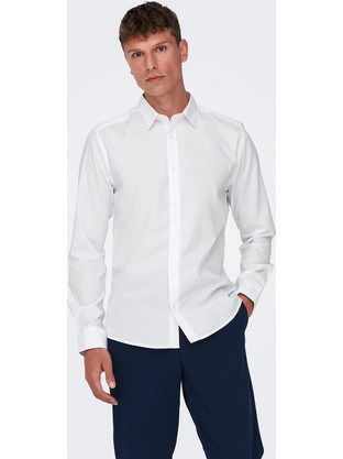 Only & Sons Ανδρικό Πουκάμισο Μακρυμάνικο 22015472 White
