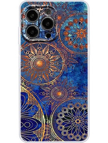 Θήκη Shockproof PC iPhone 14 Pro Max - Abstract Flower blue OEM