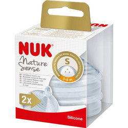 Nuk Nature Sense Θηλή Σιλικόνης για Μπιμπερό 0m+ Αργής Ροής 2τμχ 10.124.025