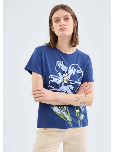 Compania Fantastica Cotton t-shirt with floral...