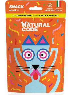 Natural Code Adult Sterilcat Grain Free Κόκκινο Κρέας & Μύρτιλο 60gr