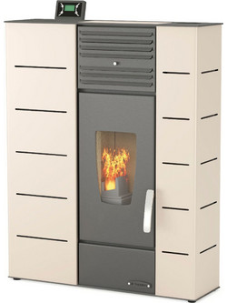 Thermiki Hall Aero 12 Beige Σόμπα Pellet Αερόθερμη 12kW