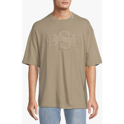 DIESEL T-SHIRT ΜΠΕΖ ΛΑΙΜΟΚΟΨΗ 100%ΒΑΜΒΑΚΙ ΚΟΝΤΟ ΜΑΝΙΚΙ ΚΕΝΤΗΜΕΝΟ lOGO ΕΜΠΡΟΣ oversized ΓΡΑΜΜΗ