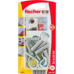 Fischer 14910 Βύσμα νάιλον SX 6x30 RH με γάντζο 8τεμ